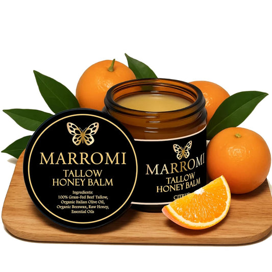 Marromi Beef Tallow for Skin, Tallow Honey Balm, Organic Grass-Fed Beef Tallow Balm with Raw Honey, Natural Soothing Moisturizing (1Pc, 2ounce)