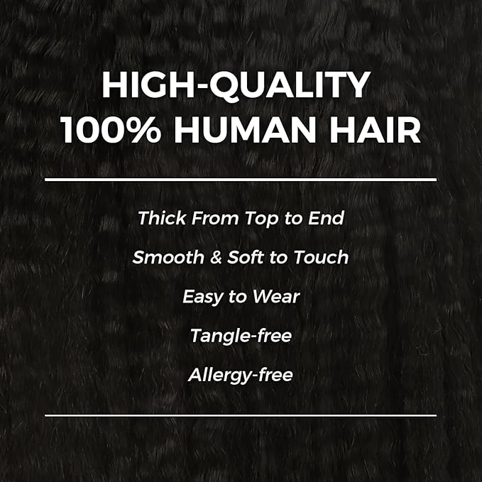 Lashey Clip in Hair Extensions Real Human Hair 110g Kinky Straight Seamless Clip in Hair Extensions Natural Black 22 Inch Human Hair with Invisi Edge for Black Women