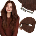 Sunny Hair Tape in Hair Extensions Human Hair, 14inch 40Pcs Auburn Brown Human Hair Tape in Extensions Remy Invisible Tape ins Human Hair Extensions Straight