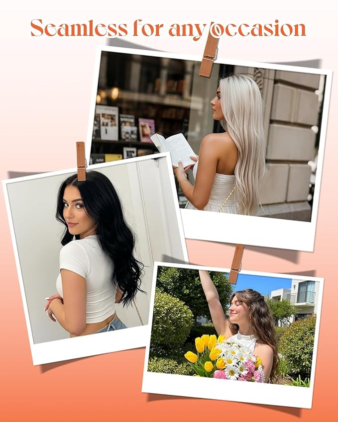 Sunny Hair Tape in Hair Extensions Real Human Hair Invisible Remy Hair Extensions Tape ins for Women Natural Black Ombre Dark Brown Balayage Ash Blonde 22 inch 25G