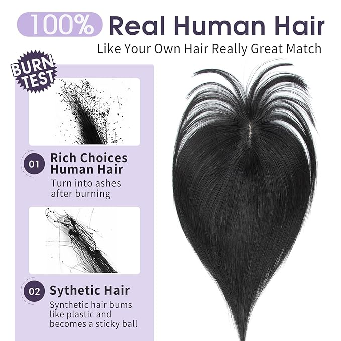 Hair Topper for Women with Thinning Hair, Lightweight & Add Volume Hairpiece for White HairRoots Cover, Changing Hairstyle, Trendy and Comfortable Design