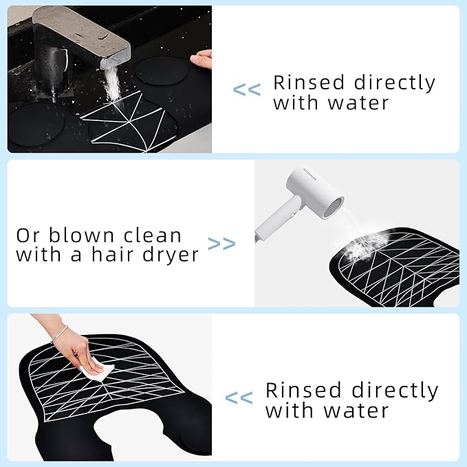 Professional Hair Cutting Cape with Geometric Grid Pattern, Longer Silicone Waterproof Cutting Mat,Neck Guide