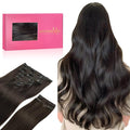 WENNALIFE Clip in Hair Extensions, 150g 22 Inch 9pcs Dark Brown Remy Hair Thicker Double Weft Extensiones De Cabello Humano Con Clip Ins Straight Full Volume