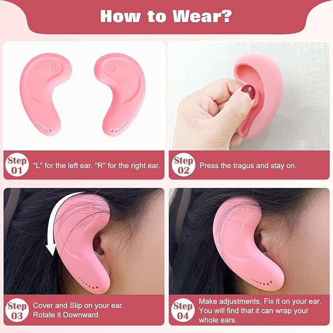 FERNIDA Ear Covers Protectors for Dryer, Hair Dye, Heat Iron, High-Temp Resistance Reusable Silicone Ear Cover for Salon Home