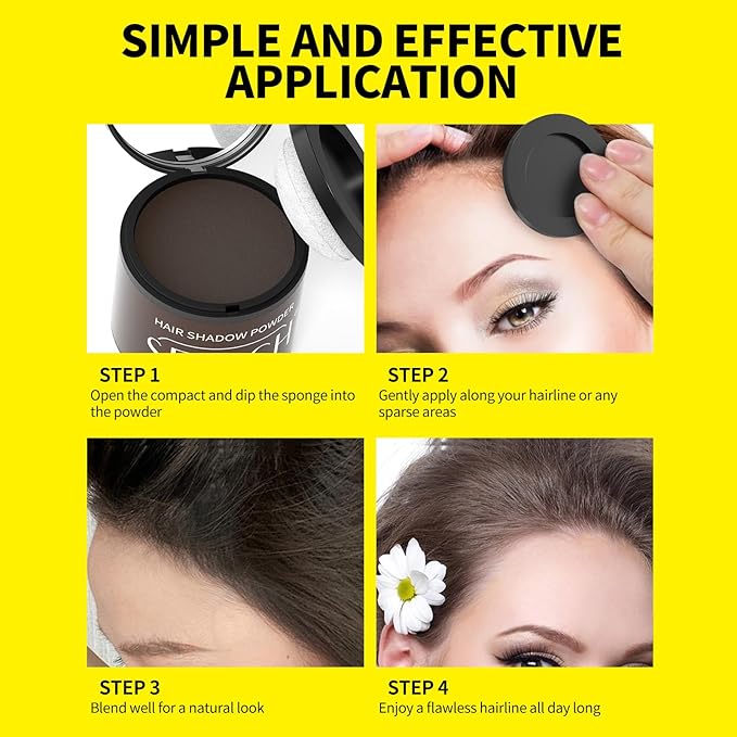 Gowwim Root Touch up Powder, Instantly Gray Hair Cover up Hairline Powder for Women & Men Waterproof and Sweatproof Root Cover Up Long-Lasting for Thinning & Loss Hair (Brown-1, 10G+1)