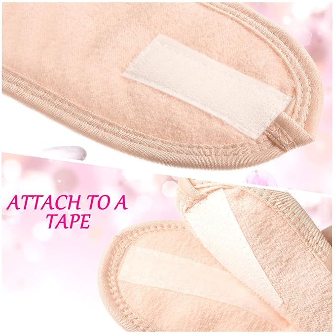 Hoteam 30 Pack Spa Headband Facial Esthetician Hair Wrap for Women Adjustable Makeup Sports Shower Stretch Towel with Tape(Light Pink)