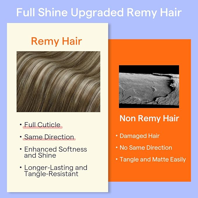 Full Shine Brown Blonde Clip in Hair Extensions Chestnut Brown Ombre Blonde Color 6/60/6 Real Hair Extensions Clip ins 22 Inch Straight Clip in Remy Hair 7 Pcs 120 G
