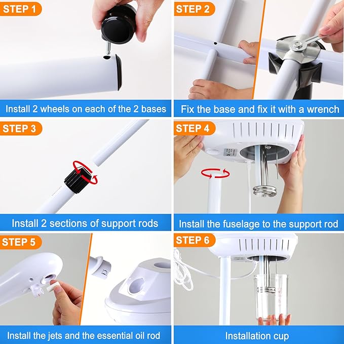 Professional Facial Steamer for Atomization Humidifier Atomizer, Adjustable Height and Angle, Face Steamer Clean Skin Firming Pores and Moisturizing Suitable for a Beauty, Spa, at Home