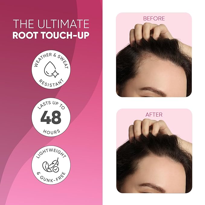 GBG Hairline Powder, Grey- 48-Hour Coverage Root Touch Up Powder for Bald Spots, Instant Hair Loss Concealer & Brightening Highlights - Hair Fillers for Thinning Hair for Women & Men, 4g