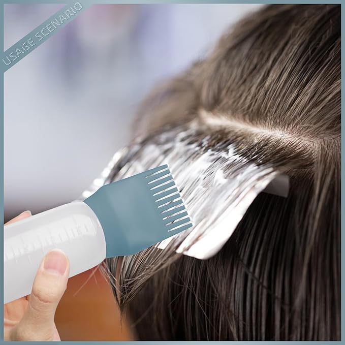 BLAAROOM Root Comb Applicator - 6 Oz, 2 Pack Hair Oil & Dye Bottle with Root Comb Brush - Green