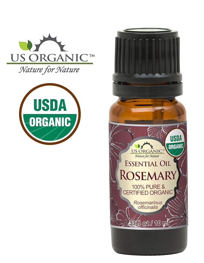 US Organic Rosemary Essential Oil – USDA Certified, 100% Pure, 10ml
