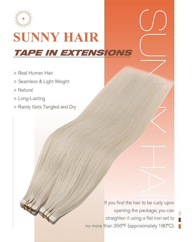 Sunny Hair Blonde Tape in Hair Extensions Human Hair, 20 inch Tape in Extensions Remy Tape ins Human Hair Extensions for Women 50g 20Pcs
