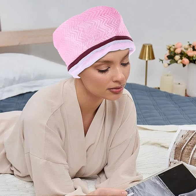 Hair Steamer Cap - 2 Level Heat Thermal Hood, Portable Hair Heat Cap, Electric Deep Conditioning Drying System for Home Spa Salon, Professional Styling, Hydrotherapy
