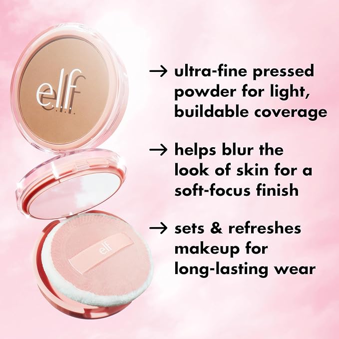 e.l.f. Halo Glow Powder Filter, Ultra-fine Finishing Powder, Smooths The Look of Pores & Fine Lines, Creates A Soft-Focus Glow, Vegan & Cruelty-Free, Fair Warm