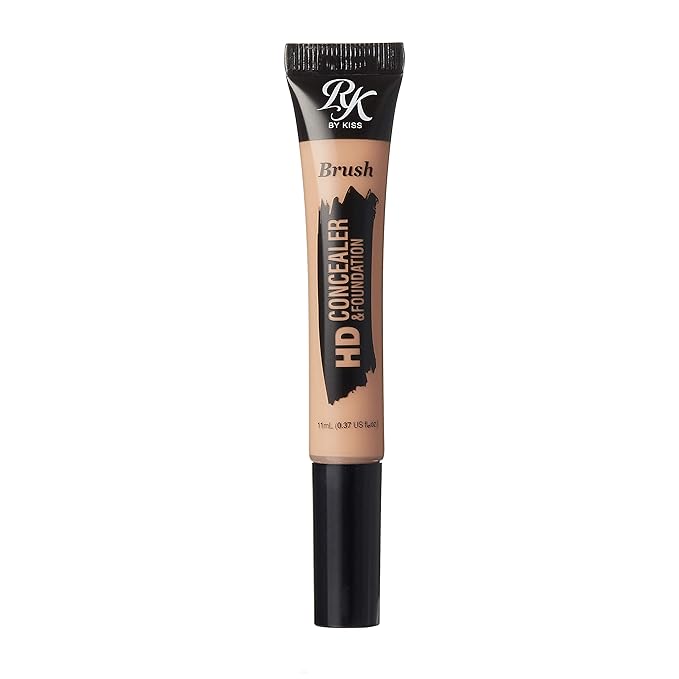 Ruby Kisses HD Concealer & Foundation Flawless Full Cover Brush Face Makeup (Medium Bisque)
