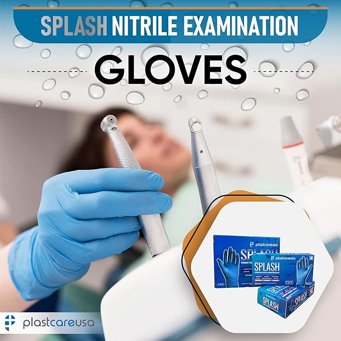 100 Nitrile Exam Gloves 3.5 Mil - Latex & Powder Free, Disposable Non-Sterile Protective Gloves By PlastCare