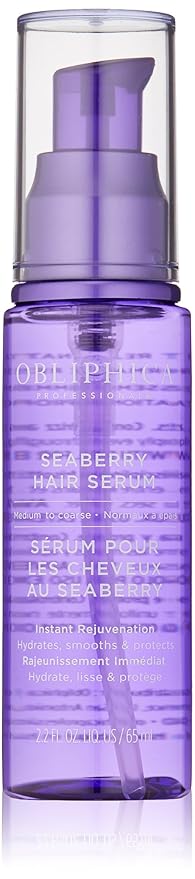 Obliphica Seaberry Leave in Hair Serum for Medium & Course Hair - Vitamins and Omegas for Frizz Free & Nourished Hair - Hair Serum for Dry Hair and Growth - 2.2 Fl Oz