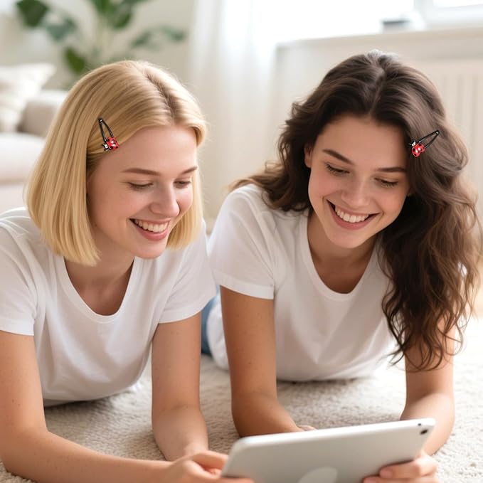 10 Pcs Ladybug Hair Clips Cute Lady Bug Hair Clips for Girls Toddler Women, Lady Bug Clip Whimsical Ladybug Hairs Accessories Snap Barrettes, 5.5cm/2 inch