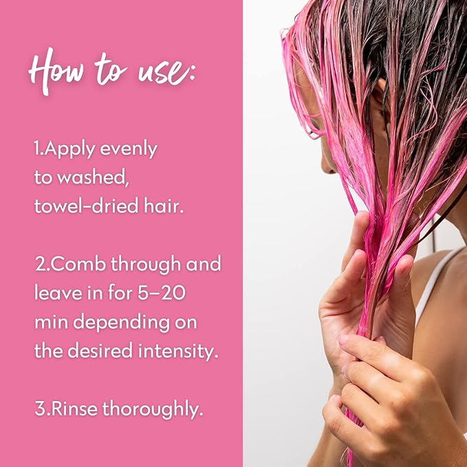 Four Reasons Color Mask INTENSE - Pink – (27 Colors) Intensive Toning Treatment - Color Depositing Conditioner – Semi Permanent Hair Dye for Lightened and Colored Hair– 100% Vegan, 6.76 fl oz