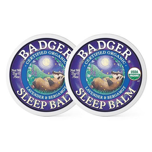 Badger - Sleep Balm, Lavender & Bergamot, Natural Sleep Balm, Scented Relaxing Balm for Children and Adults, Calming Night Balm, Organic Sleep Balm, 0.75 oz (2 Pack)