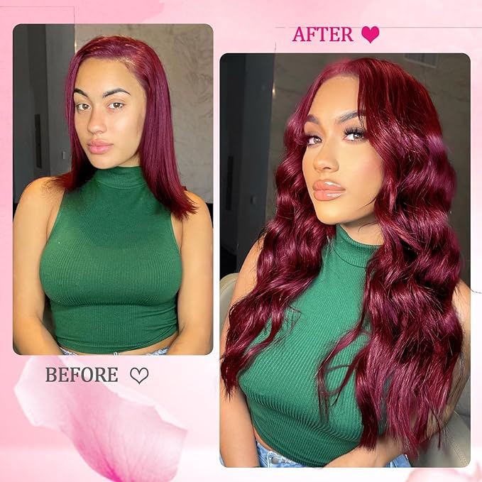 Burgundy Clip in Hair Extensions Real Human Hair Clip Ins 8pcs Per Set 110g Brazilian Clip in Hair Extensions Black Women #99j Full Head Silky Straight Human Hair Extensions (18inch)