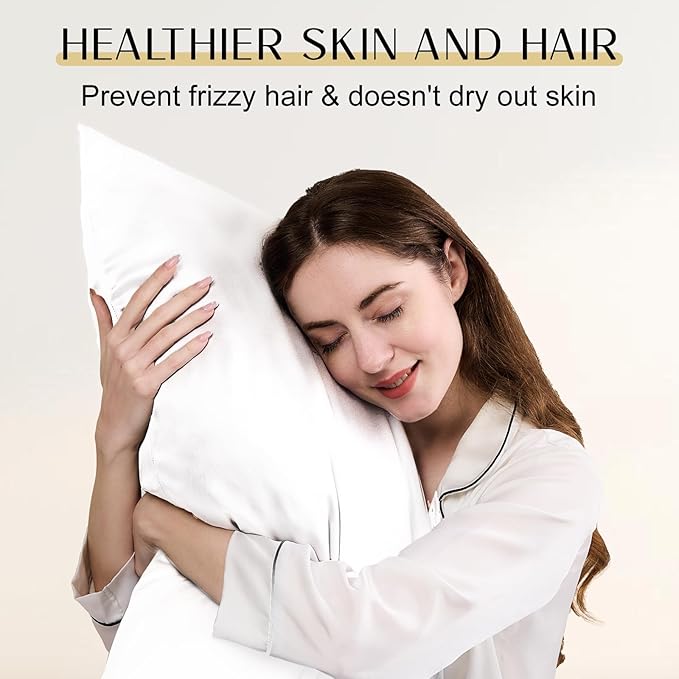 ZIMASILK Upgraded 100% 6A Grade Pure Mulberry Silk Pillowcase for Hair and Skin Silk Pillow Cases with Reinforced Hidden Zipper, More Soft & Durable, Gift Box (Queen 20"x30" Ivory)