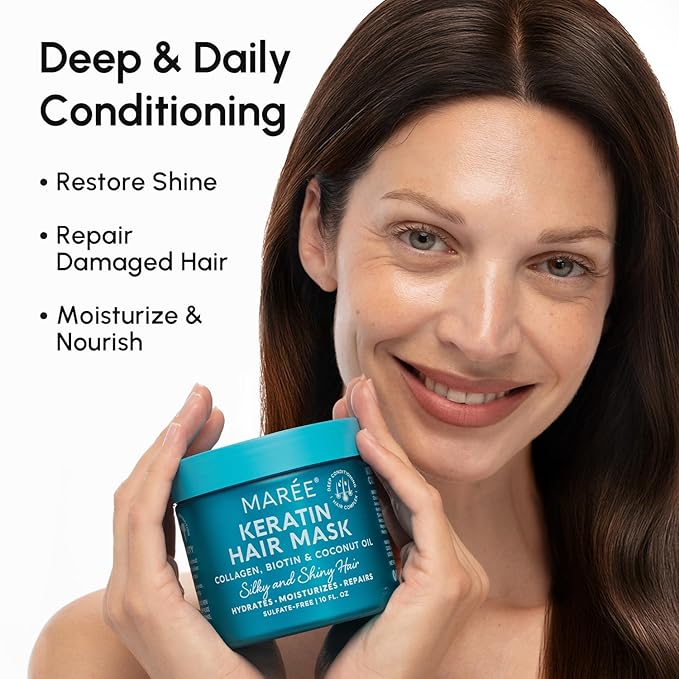 MAREE Hair Mask for Damaged Hair - Keratin Treatment Conditioner - Extremely Deep Conditioning Mask, Hydrating & Repairing, Keratina Mascarilla Para el Cabello