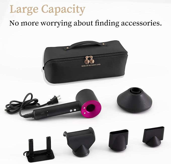 Travel Case Compatible with Dyson Airwrap Styler, Portable Supersonic Hair Dryer Travel Storage Bag, Waterproof Carrying Case Organizer for Shark Flexstyle and Attachments (Black)