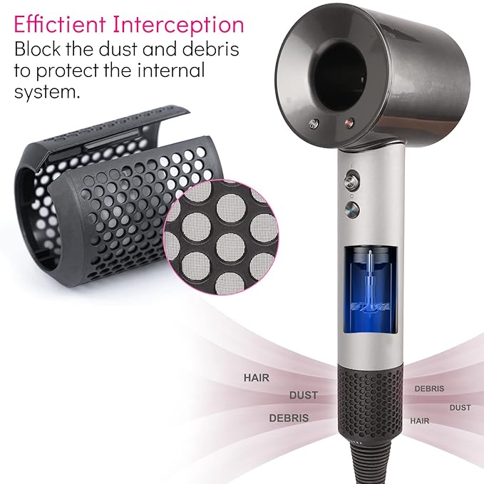 Magnetic Hair Dryer Filter Cover Replacement for Dyson Supersonic HD02 Models, Hair Dryer Outer Strainer Magnetic Filter Cage Replacement Parts