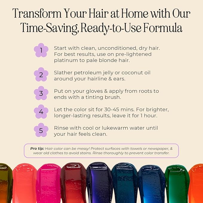 INH Semi Permanent Hair Color | Color Depositing Conditioner | Pink Hair Dye | No Bleach No Peroxide Temporary Fuchsia Crystal Tint for Women, Men | Vegan, Ammonia Free, Sulfate Free, Ready to Use 6oz