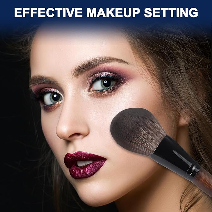 Large Bamboo Mineral Powder Brush, Fluffy Foundation Makeup Brush Kabuki Brushes with Soft Synthetic Bristles for Loose & Pressed Powder, Liquid, Cream, Buffing, Blending, Vegan & Cruelty-Free Tool