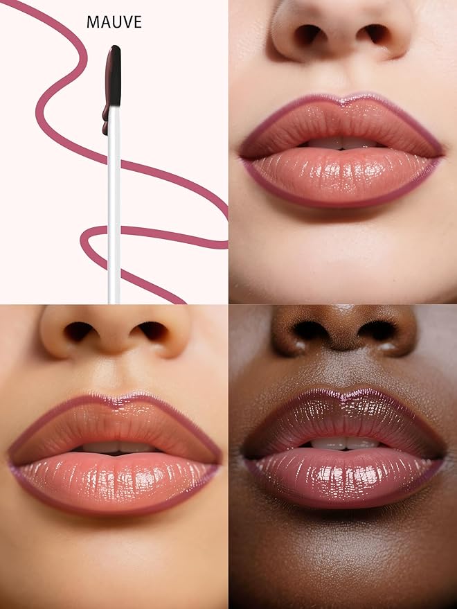 Lip Stain Peel Off Lip Liner Stain with Tweezer, Long Lasting Matte Lip Tint Tattoo, Highly Pigmented Color Lip Makeup, Waterproof Lipstick, Transfer-proof Lipstain for Women, Mauve