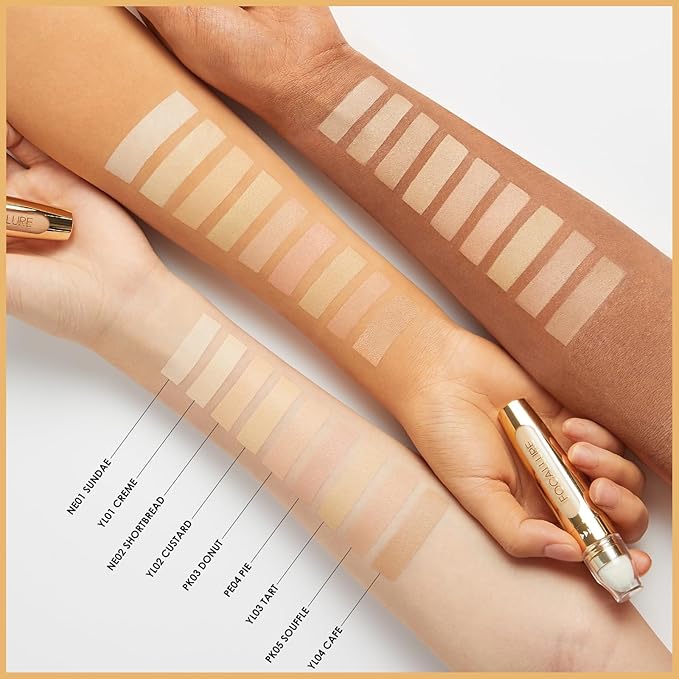 FOCALLURE FIX CORRECTOR Concealer Stick, Full Coverage Concealer Makeup, Color Corrector for Dark Circles, Including Replaceable Applicator, YL03 TART