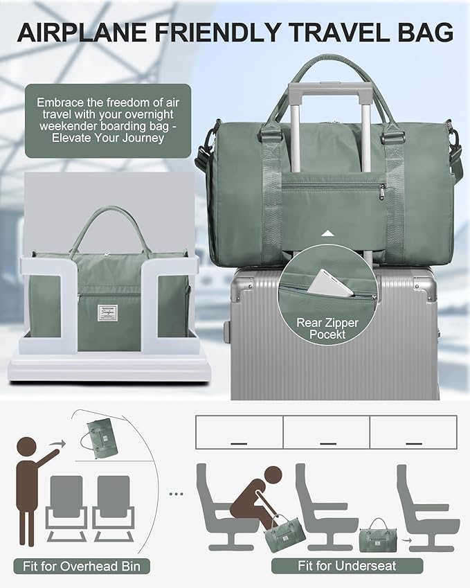 Gym Bag Womens,Travel Duffel Carry on Bag Sport Tote Bag Weekend Overnight Bag