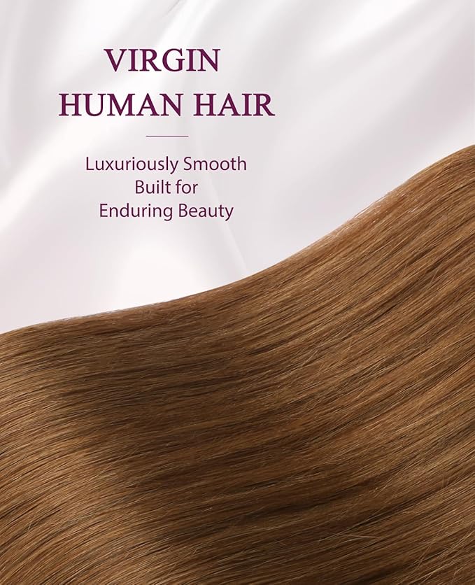 Pinkpearl Invisible Tape in Hair Extensions Human Hair, 20pcs 18inch 50g #33 Auburn Injection Tape in Extensions Real Remy Straight Seamless Silky Human Hair Injected