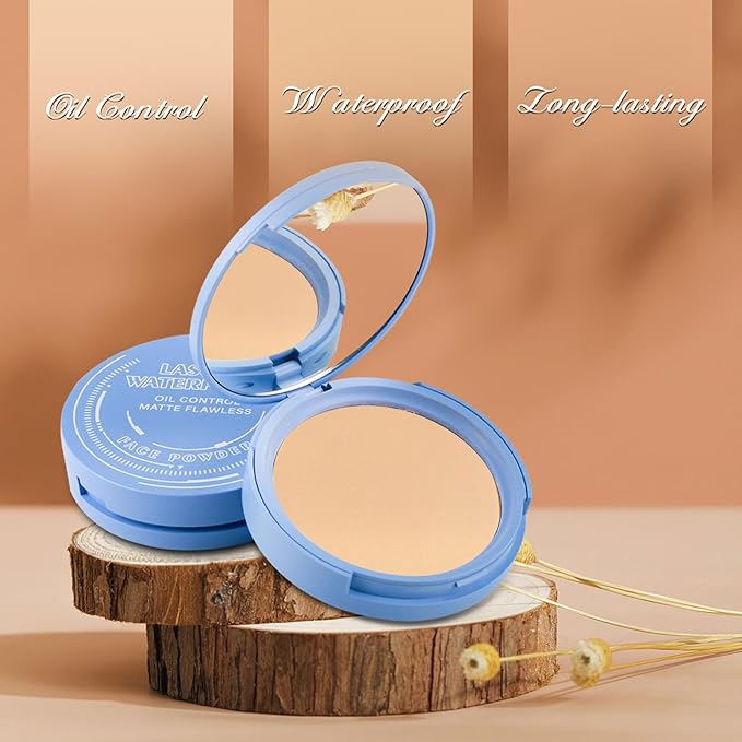 Oil Control Face Powder, Matte Smooth Setting Powder, Waterproof Long-Lasting Setting Powder, Perfect Lightweight Face Makeup For Soft Focus Finish, Minimizes Fine Lines And Pores (Nature BEIGE)