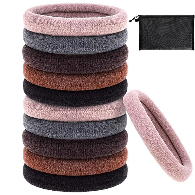 100 Pcs Hair Ties No Damage Elastic Hair Bands for Women Girls, Soft Ponytail Holders for Thick and Thin Hair, Bulk Pack Seamless Hair Accessories