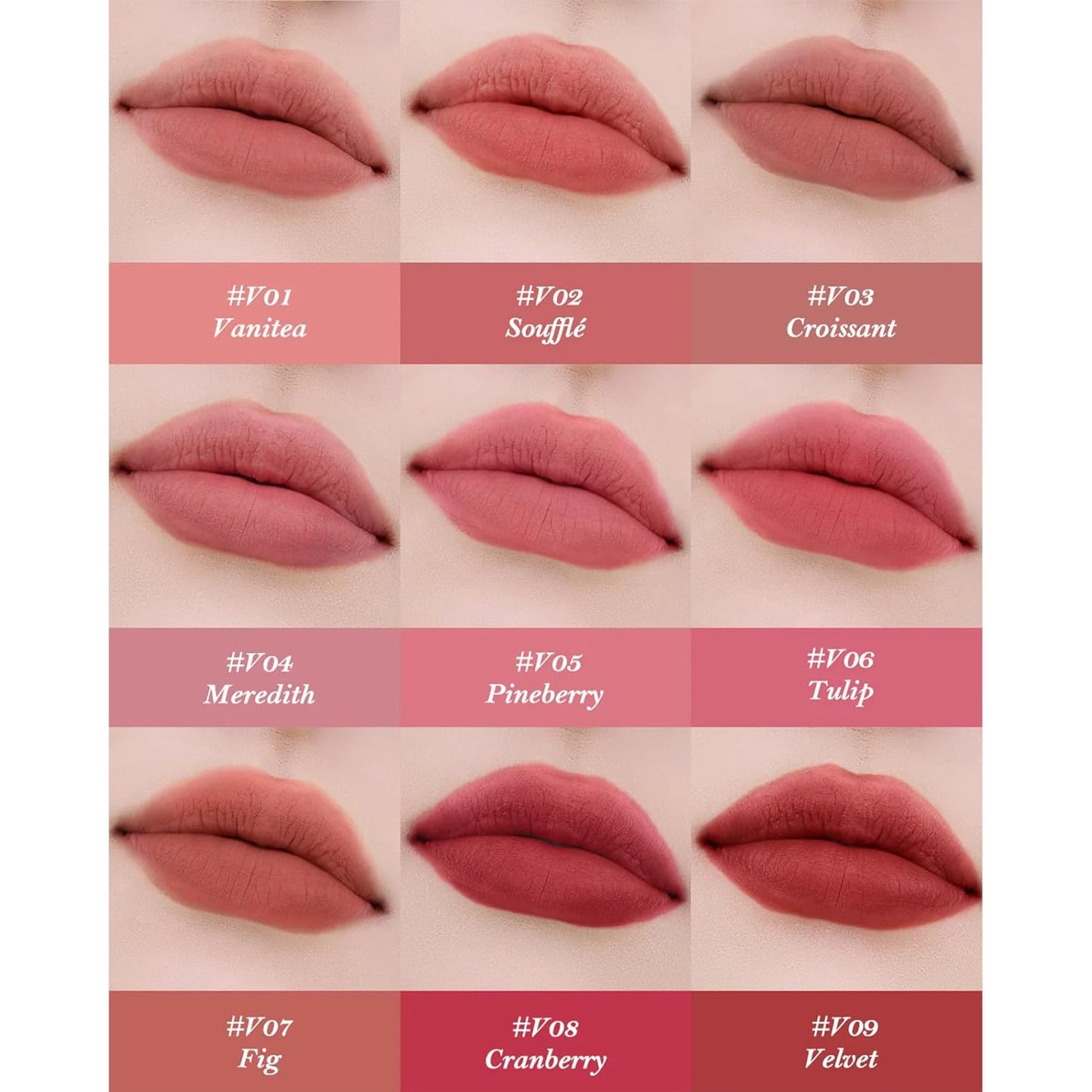 Flower Knows Strawberry Cupid Cake Lip Cream,Velvety-Smooth Matte Liquid Lipstick,Hydrating,Smudge-proof & Stain-Free Lip Stain(V06 Tulip,0.17 Fl Oz)