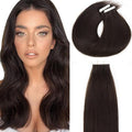 Lacer Tape in Hair Extensions Human Hair Darkest Brown Tape in Extensions Real Human Hair Skin Weft Invisible Double Side Glue in Extensions Human Hair Silky 12 Inch 30g 20pcs