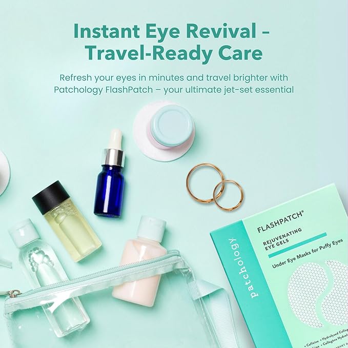 Patchology Under Eye Gel Patches – Natural Eye Masks for Puffy Eyes, Dark Circles & Eye Bags, Soothing Skincare Treatment for All Skin Types, Beauty & Personal Care Essentials (5 Pairs)