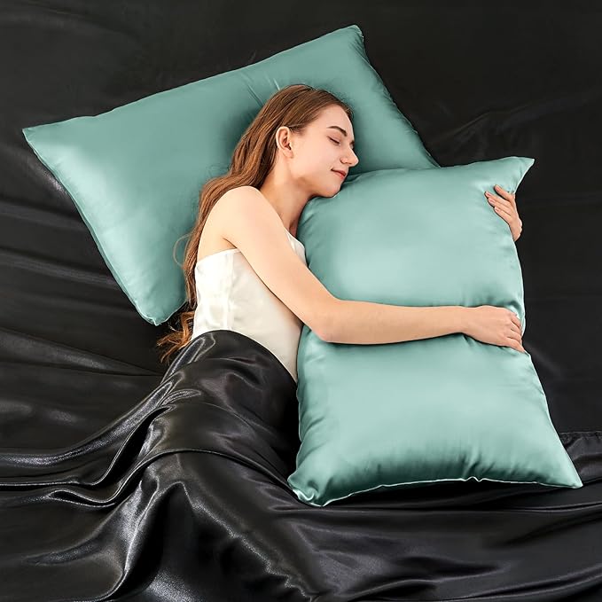 INFIIXSO Mulberry Silk Pillow Case King Size, Silk Pillowcase with Hidden Zipper 20"x36", Extraordinary Smooth and Soft Pillow Cases for Hair and Skin(ICY Morn, 1 Pack)