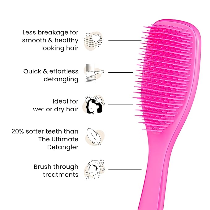 Tangle Teezer Fine & Fragile Ultimate Detangler Brush, Dry & Wet Hair Brush to Detangle & Reduce Breakage, Runway Pink