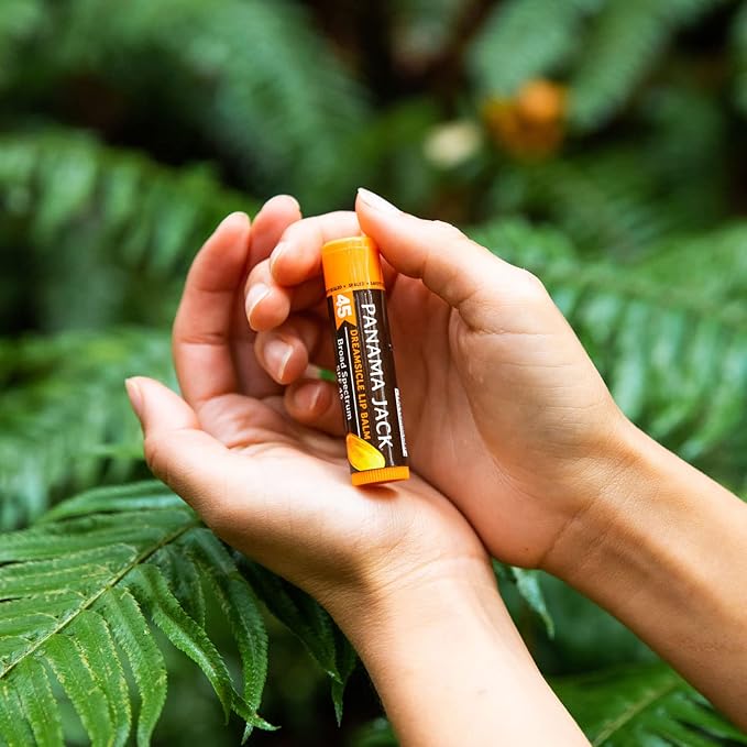 Panama Jack Sunscreen Lip Balm - SPF 45, Broad Spectrum UVA-UVB Sunscreen Protection, Prevents & Soothes Dry, Chapped Lips, Dreamsicle, 2-pack