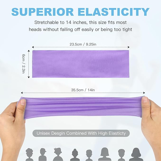 8 Pcs Headbands for Women's Hair, Fashion Hair Bands for Women Soft Elastic Ladies Headband Yoga Gym Hair Accessories