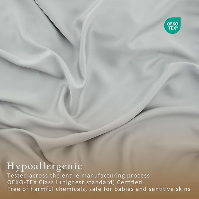 TOSMO Luxury Pillow Case Set of 2 - Cooling Viscose Derived from Bamboo, Oeko-TEX, Breathabl Silky Soft Pillow Cases with Envelope Closure (King / 20x40, Sliver)