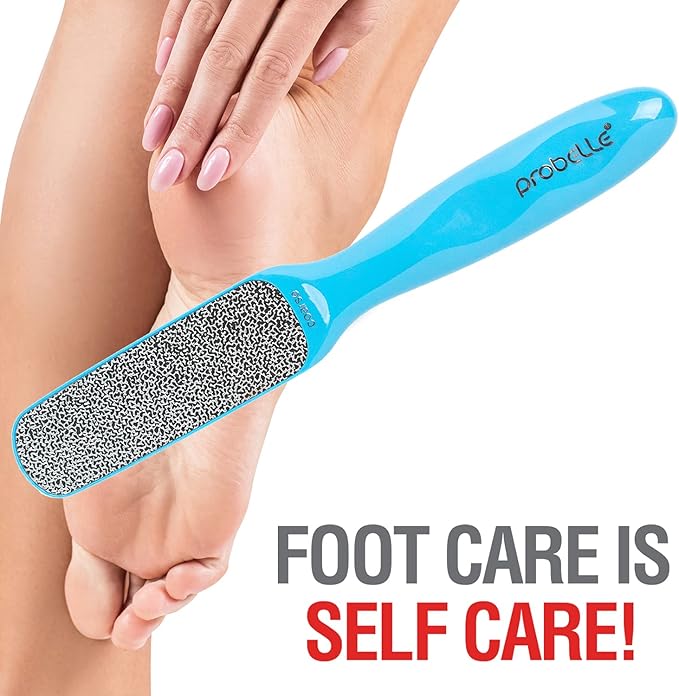 Probelle Double Sided Multidirectional Nickel Foot File Callus Remover - Immediately Reduces calluses and Corns to Powder for Instant Results, Safe Tool (Blue)