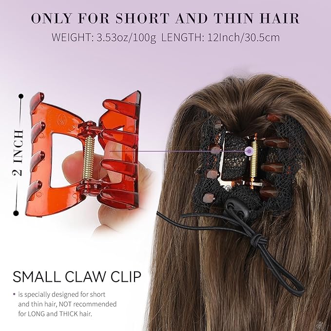12 Inch Short Ponytail Extension - Curly Pony Tails Hair Extensions, Claw Clip Ponytail Extension, Synthetic Hair Extensions Ponytail, Clip in Ponytail (Color: Chestnut Brown With Golden Highlights)