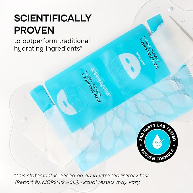 SimplyVital Collagen Facial Mask with Retinol & Hyaluronic Acid - Hydrating Face Masks Skincare - Visibly Firming and Lifting T Line & V Line Sheet Mask for Women - Mascarillas Para la Cara - 7 Pack