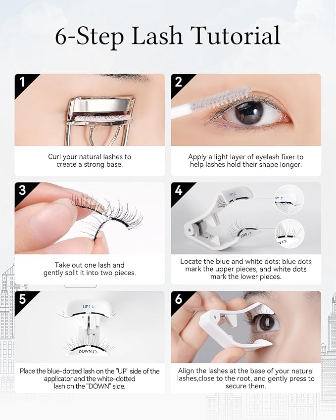 Soft Magnetic Eyelashes Kit with Applicator, No.14 Frost Black, Reusable Glue-free Wispy Magnetic Lashes, Cruelty-free False Lashes, Waterproof, Lightweight, Suit for Heavy Makeup