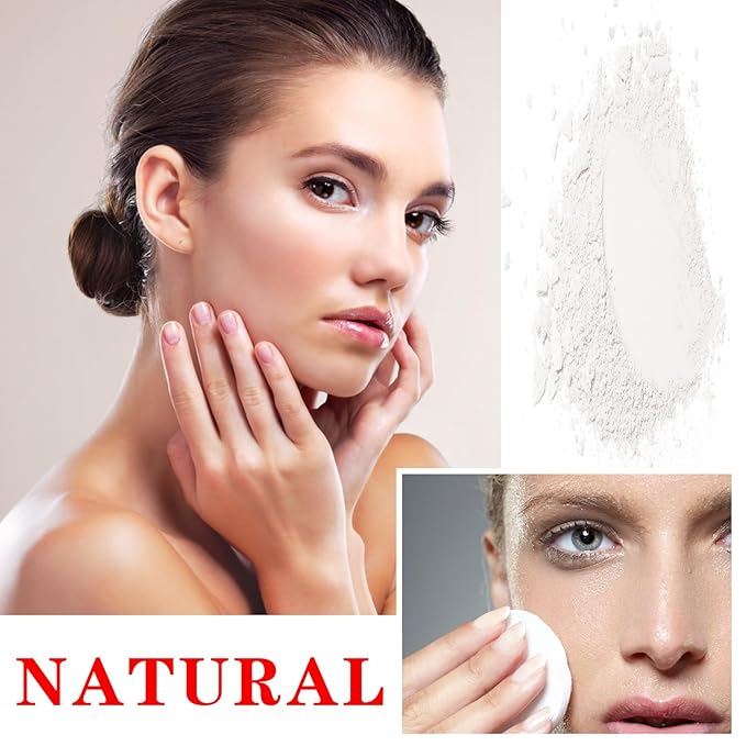 White Setting Powder Translucent Loose Setting Powder Matte Smooth Oil Control Loose Face Powder Waterproof Long Lasting Lightweight Setting Powder Makeup